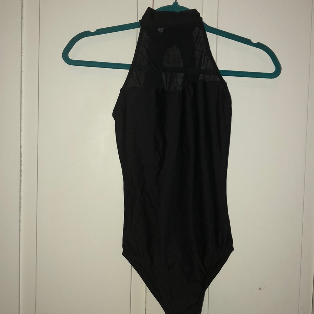 Motionwear high necked leotard. Black size S